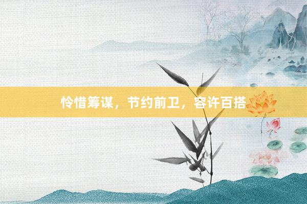 怜惜筹谋，节约前卫，容许百搭